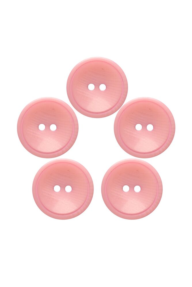 Plastik Düğme 2,5 cm 5 Adet | Pembe