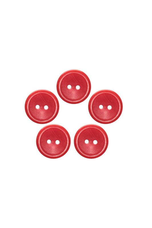 SİMİSSO - Plastik Düğme 1,5 cm 5 Adet | Kırmızı