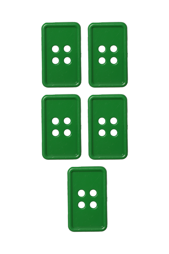 Geometrik Şekilli Düğme Model 2 5 adet | Yeşil