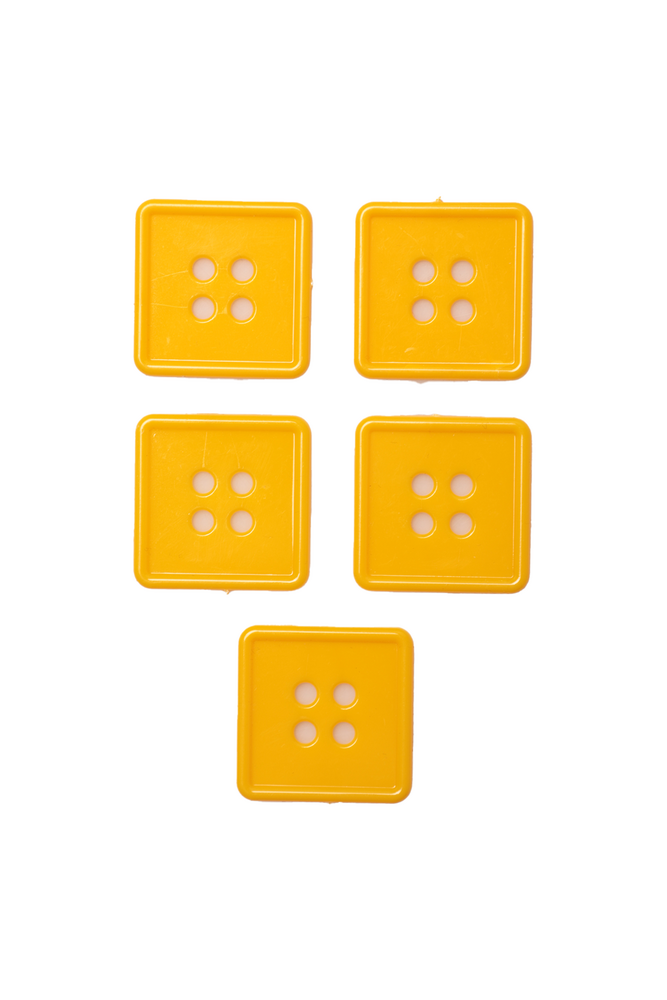 Geometrik Şekilli Düğme Model 3 5 adet | Sarı