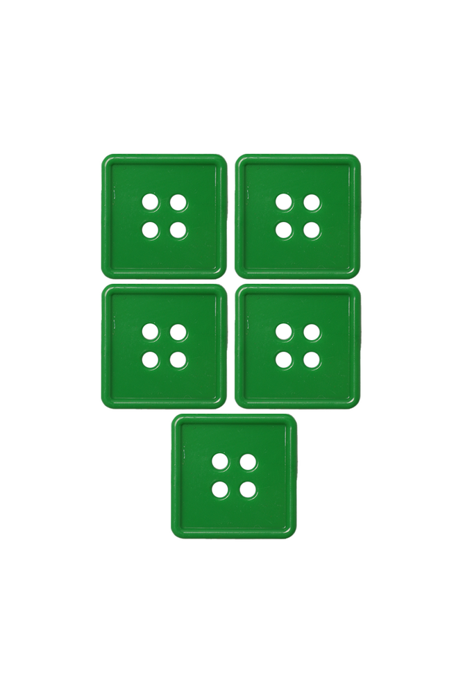 Geometrik Şekilli Düğme Model 3 5 adet | Yeşil