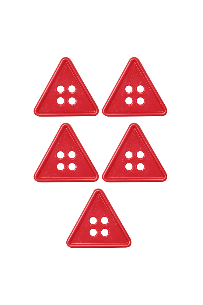 Geometrik Şekilli Düğme Model 5 5 adet | Kırmızı