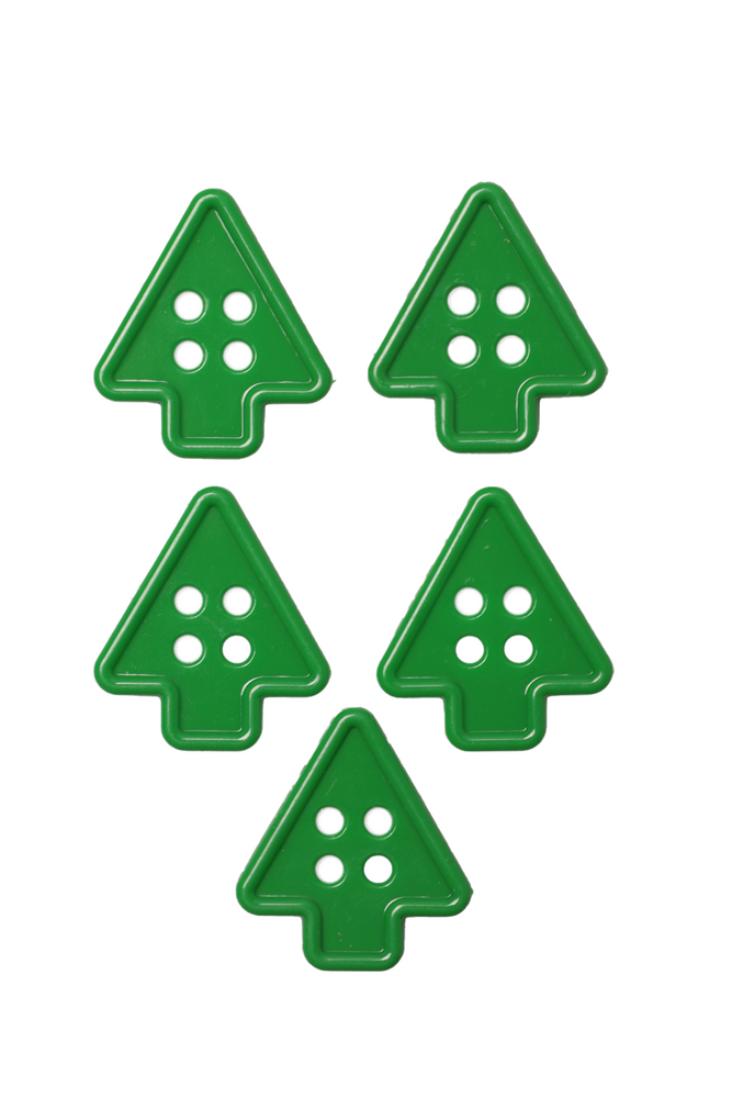 Geometrik Şekilli Düğme Model 6 5 adet | Yeşil