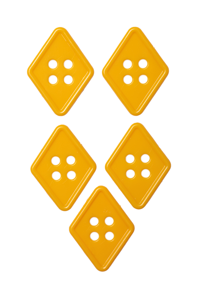 Geometrik Şekilli Düğme Model 8 5 adet | Sarı