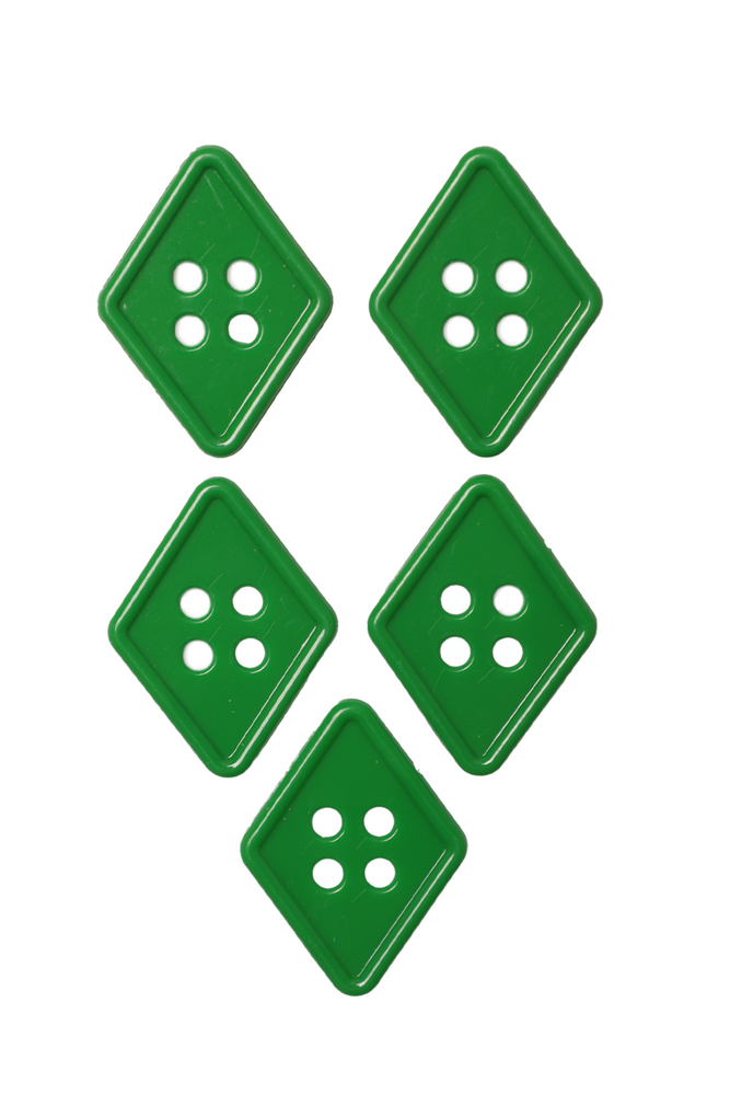 Geometrik Şekilli Düğme Model 8 5 adet | Yeşil