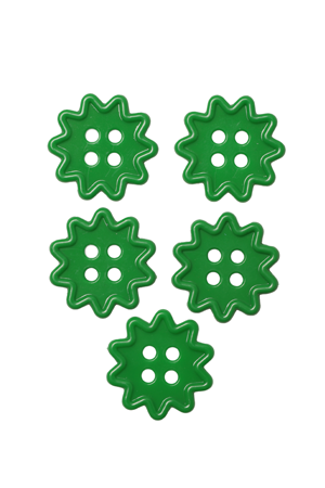 Geometrik Şekilli Düğme Model 9 5 adet | Yeşil