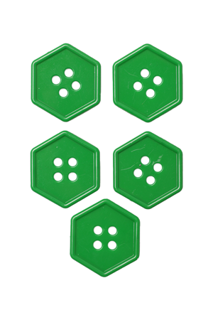 SİMİSSO - Geometrik Şekilli Düğme Model 11 5 adet | Yeşil