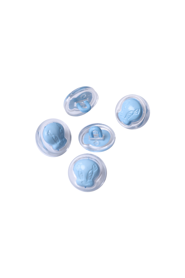 Figürlü Düğme 5 Adet Model 2 | Bebe Mavi