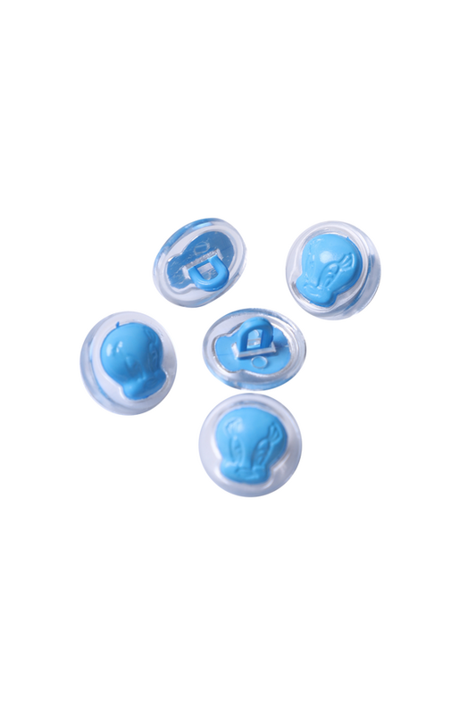 SİMİSSO - Figürlü Düğme 5 Adet Model 2 | Mavi