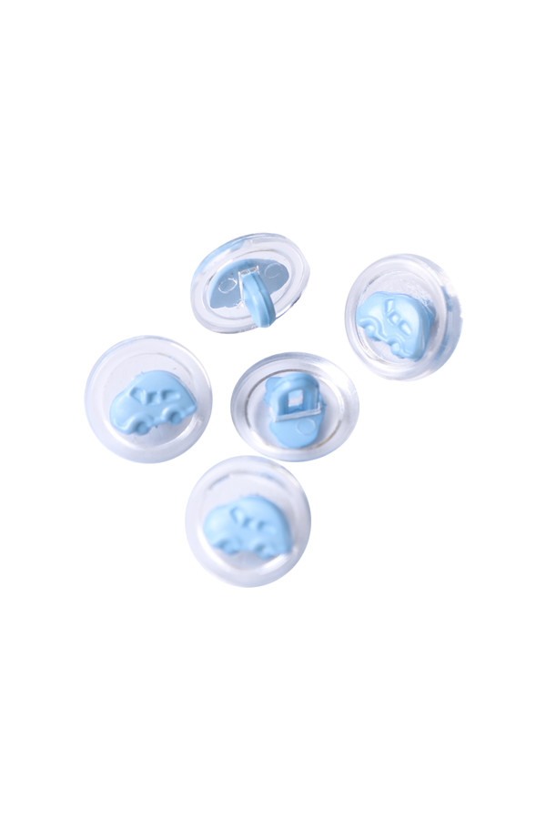 Figürlü Düğme 5 Adet Model 3 | Bebe Mavi