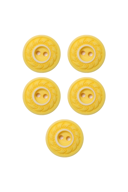SİMİSSO - Desenli Düğme 5 Adet Model 8 | Sarı