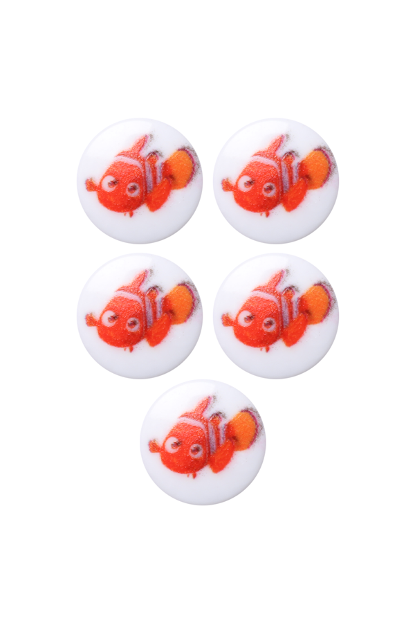 Balık Desenli Düğme 5 Adet Model 5