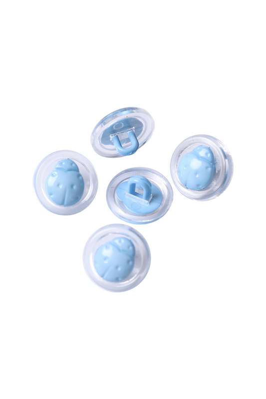 SİMİSSO - Figürlü Düğme 5 Adet Model 6 | Bebe Mavi