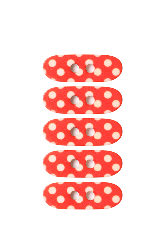 SİMİSSO - Renkli Çoban Düğme 5 Adet 3182 | Kırmızı