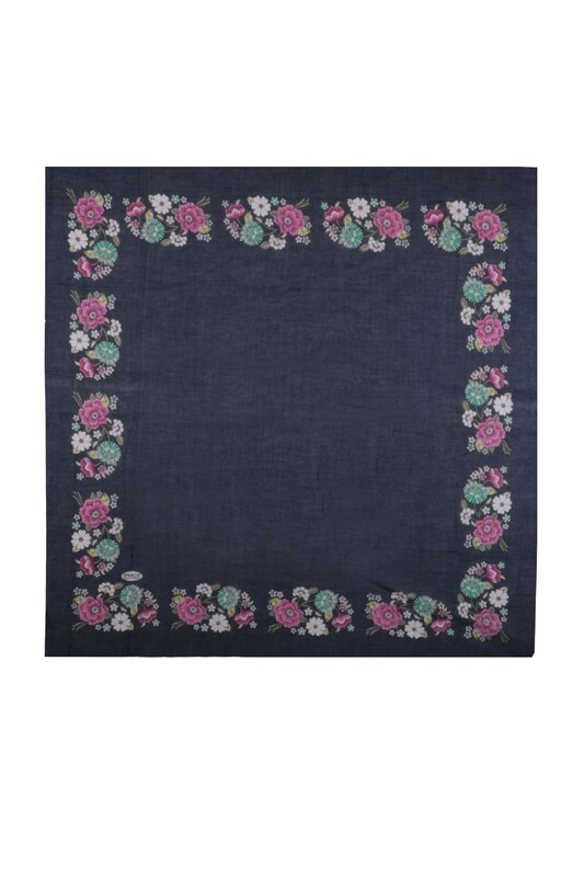 İPEKÇE - İpekçe Çiçek Desenli Yazma 90 cm | 026