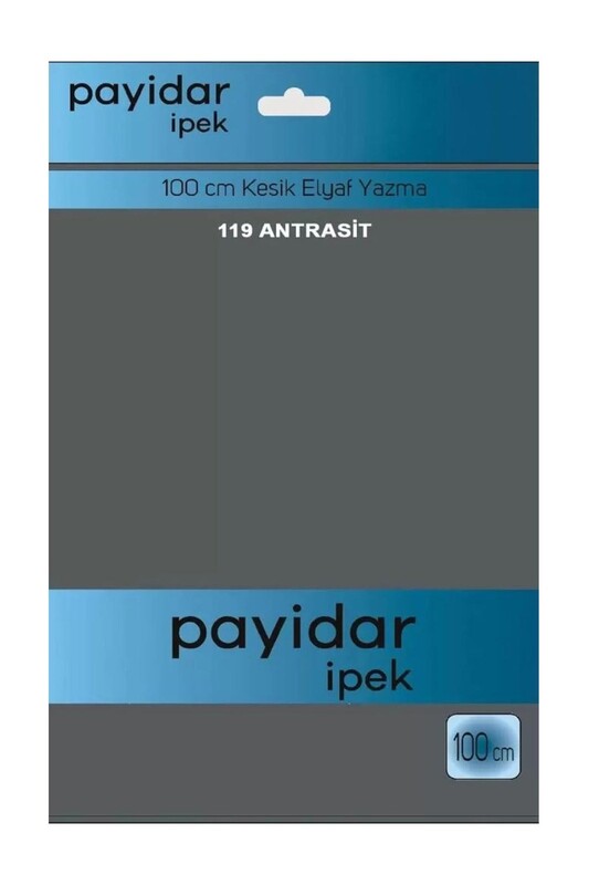 PAYİDAR İPEK - Payidar İpek Dikişsiz Düz Yazma 100 cm | Antrasit 119