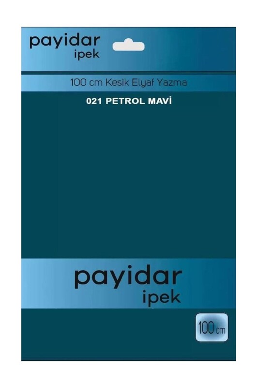 PAYİDAR İPEK - Payidar İpek Dikişsiz Düz Yazma 100 cm | Petrol Mavi 021