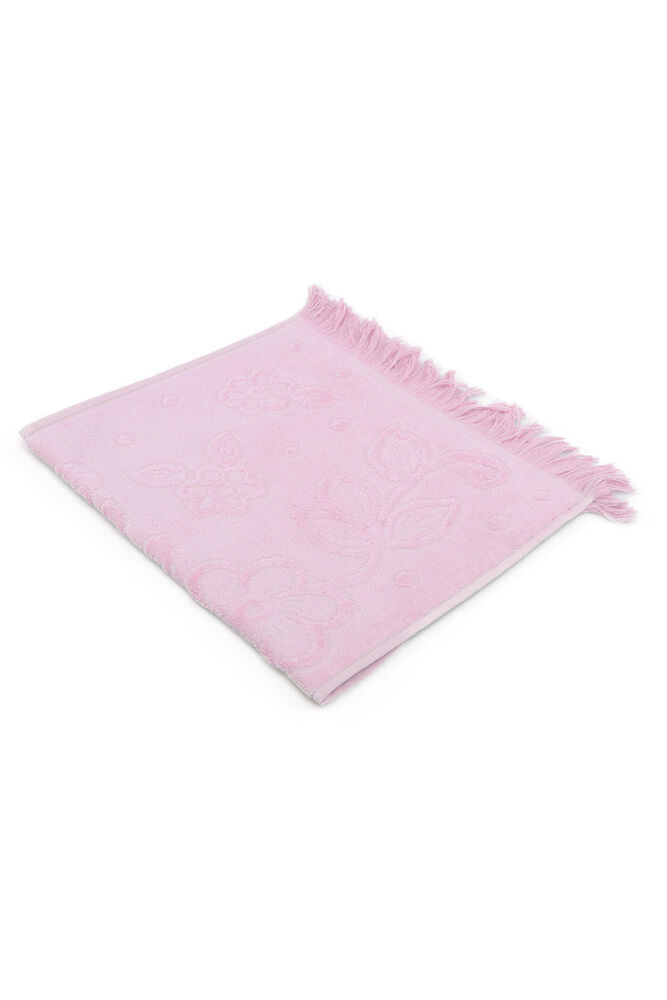 Kardelen Desenli Saçaklı Kadife İşlemelik El Havlu 30*50 Pembe 9848