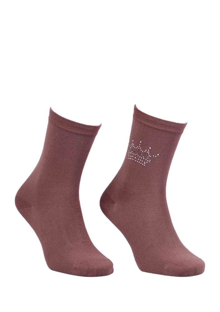 Dündar Taç Desenli Çorap 8508 | Kahverengi