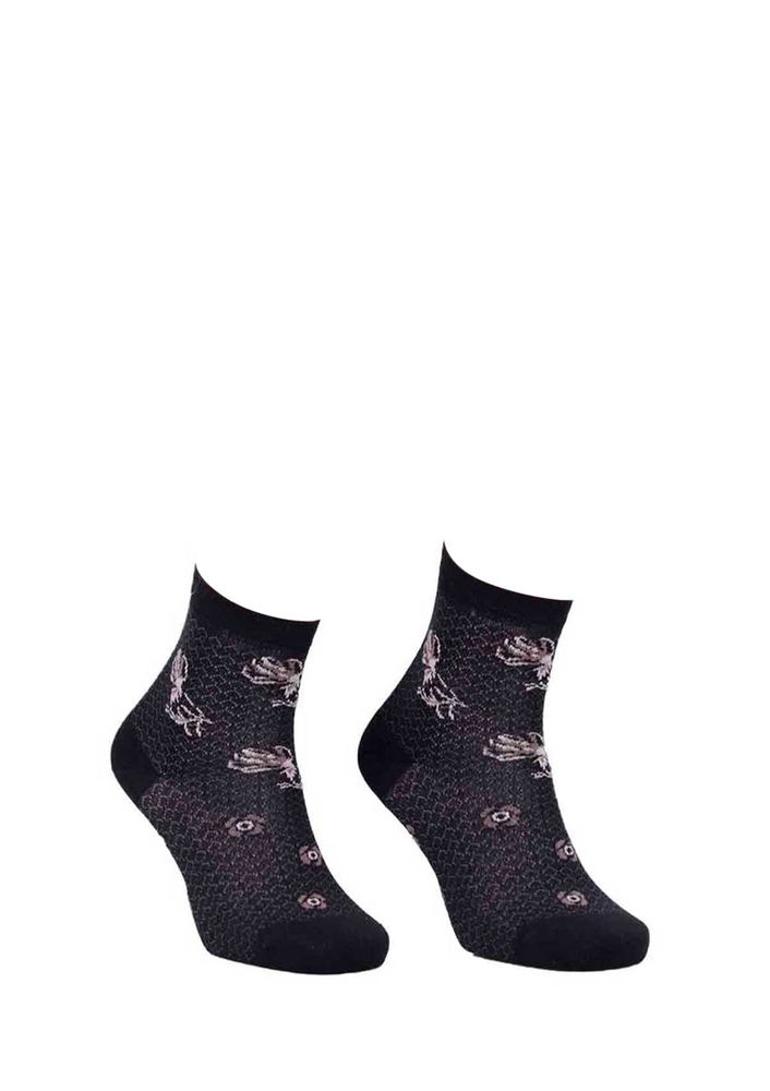 La Moria Desenli Dikişsiz Çorap 82422-3 | Siyah
