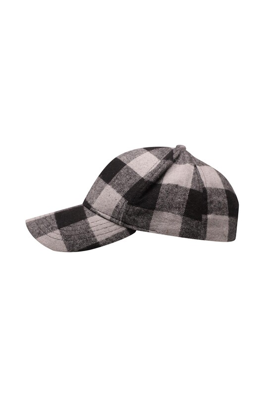 Kareli Erkek Şapka 2379 | Siyah - Thumbnail