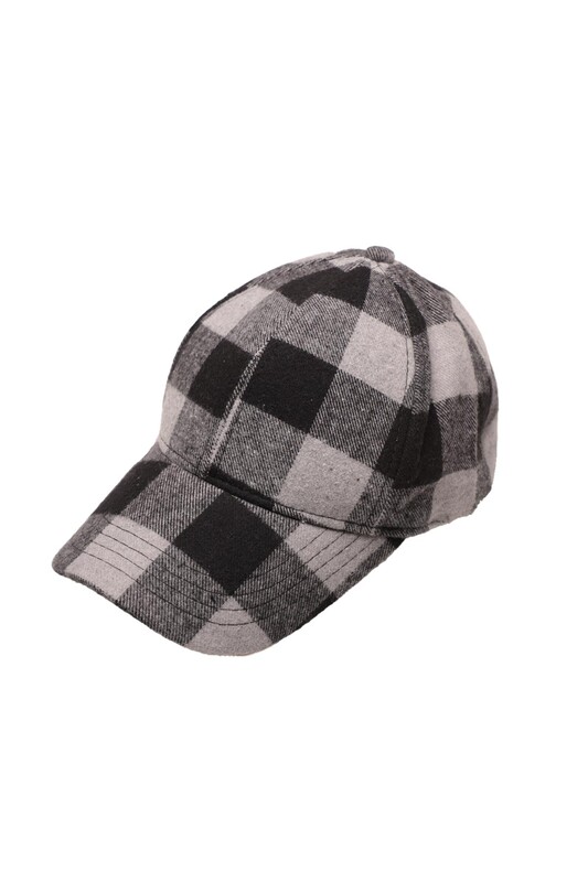 POYRAZ - Kareli Erkek Şapka 2379 | Siyah