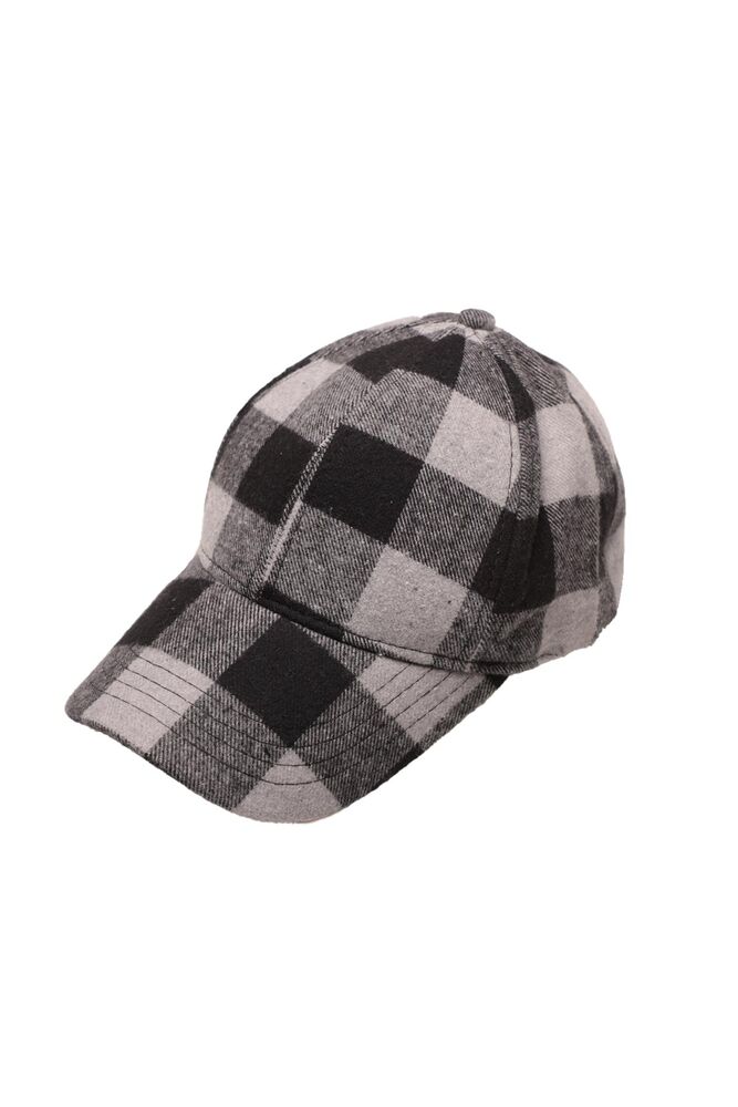 Kareli Erkek Şapka 2379 | Siyah