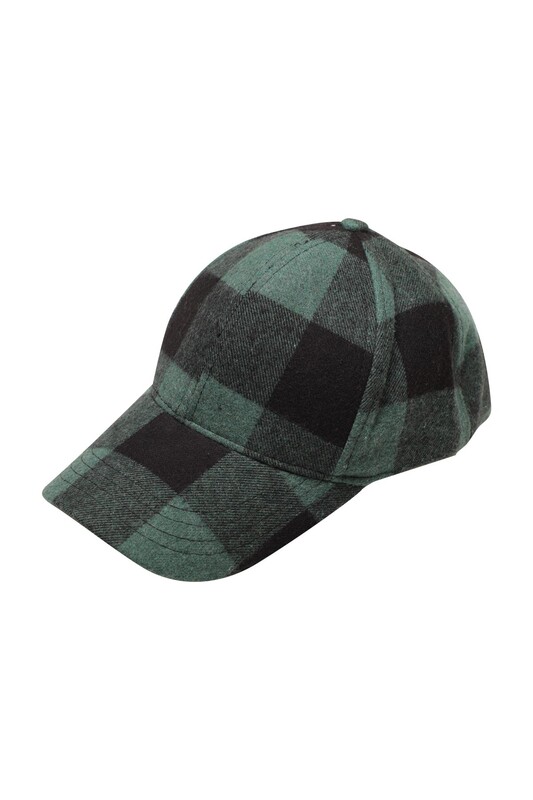 POYRAZ - Kareli Erkek Şapka 2379 | Yeşil