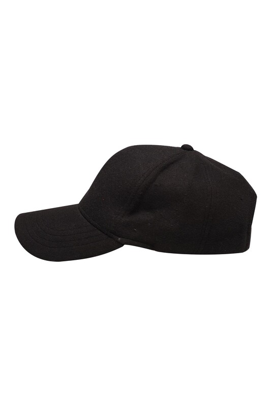 Kaşe Erkek Şapka 2379-1 | Siyah - Thumbnail