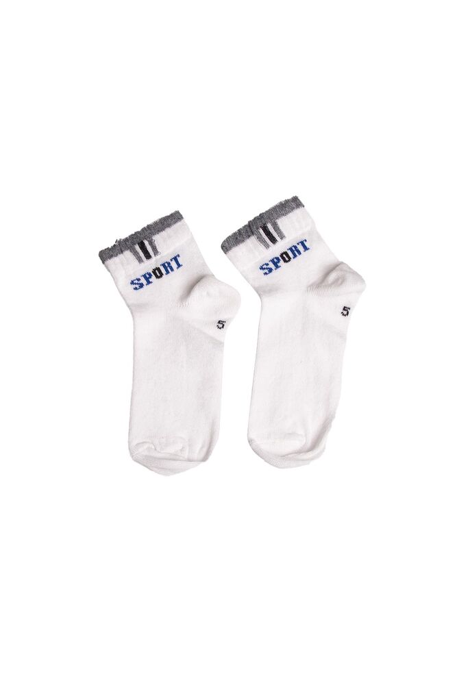 Çocuk Yarım Konç Desenli Çorap | Beyaz
