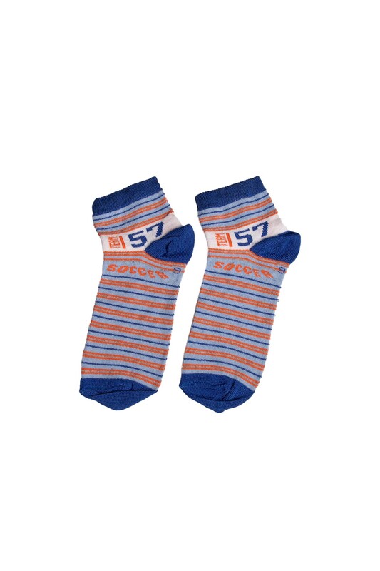 ALDANO KİDS - Çocuk Yarım Konç Desenli Çorap | Mavi