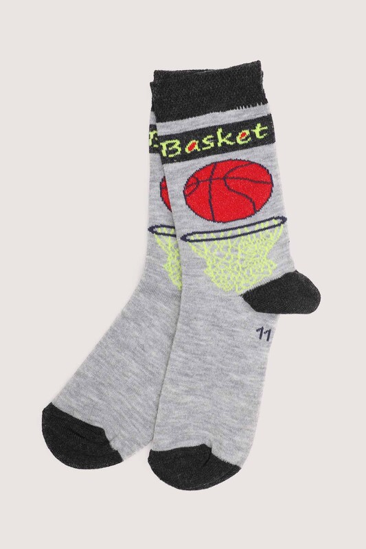 ARC - Basketbol Baskılı Erkek Çorap Çorap 107 | Gri