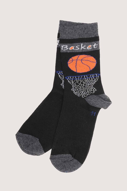 ARC - Basketbol Baskılı Erkek Çorap Çorap 107 | Siyah