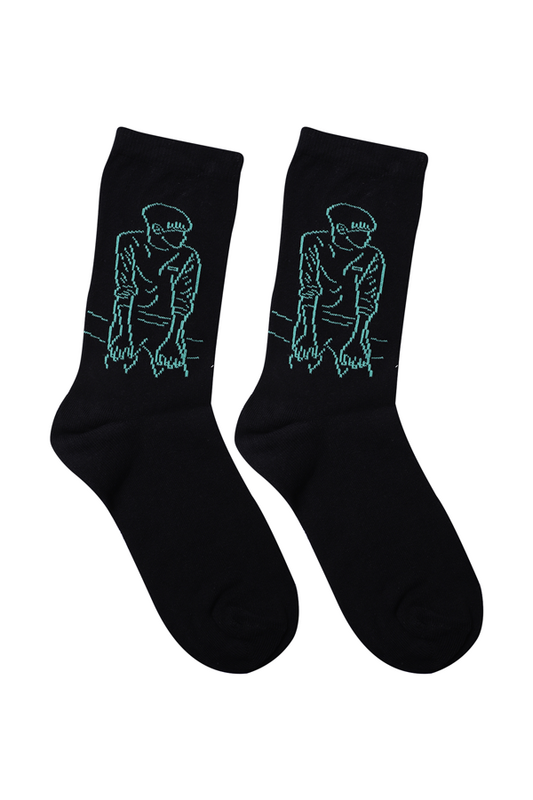 Baskılı Erkek Çocuk Çorap Model 5 | Mint - Thumbnail