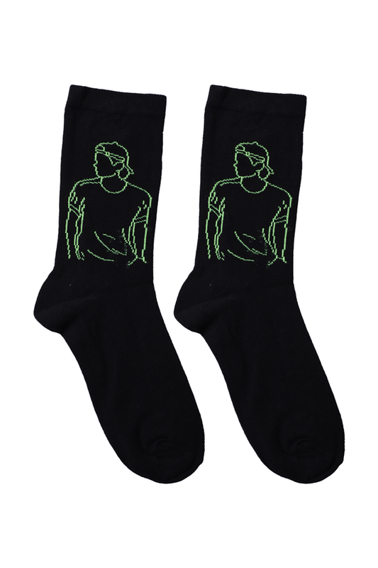 BALEKS - Baskılı Erkek Çocuk Çorap Model 5 | Yeşil