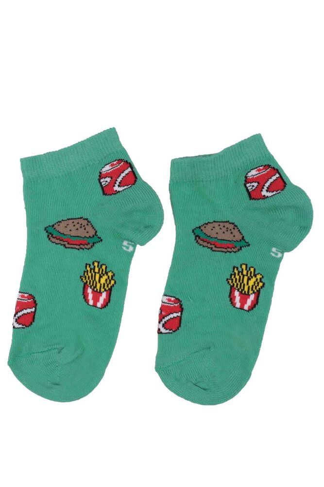 Dündar Hamburger Desenli Erkek Çocuk Çorap 124 | Yeşil