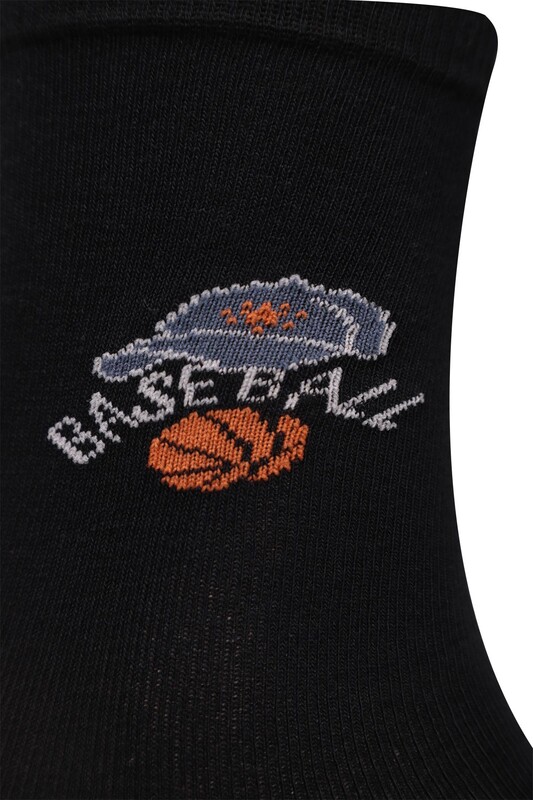 Basketball Baskılı Erkek Çocuk Çorap | Lacivert - Thumbnail