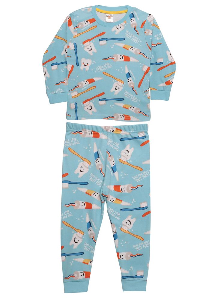 Baskılı Erkek Çocuk Pijama Takımı 2220 | Mavi