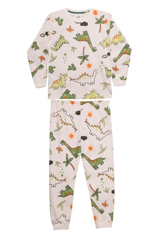 Elmas Kids - Erkek Çocuk Pijama Takımı 2222 | Beyaz