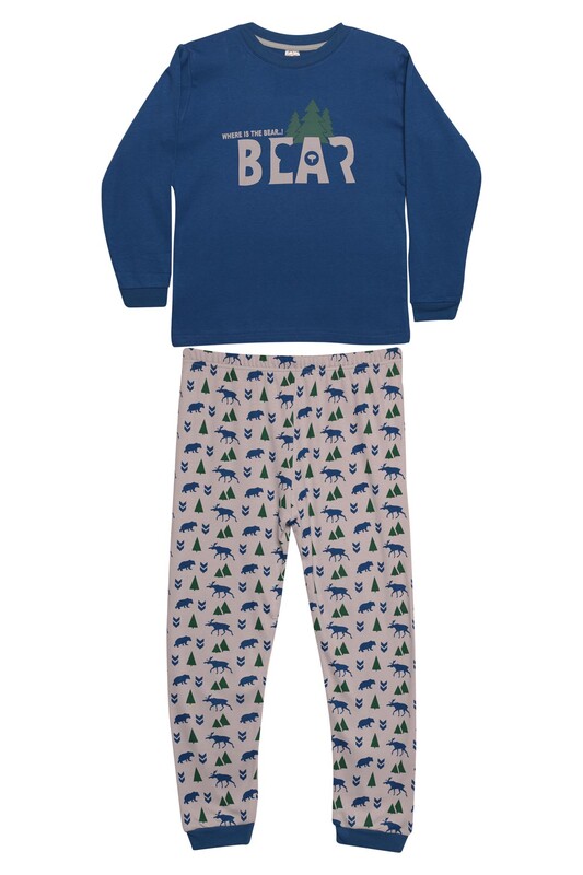 Elmas Kids - Erkek Çocuk Pijama Takımı 3013 | Mavi