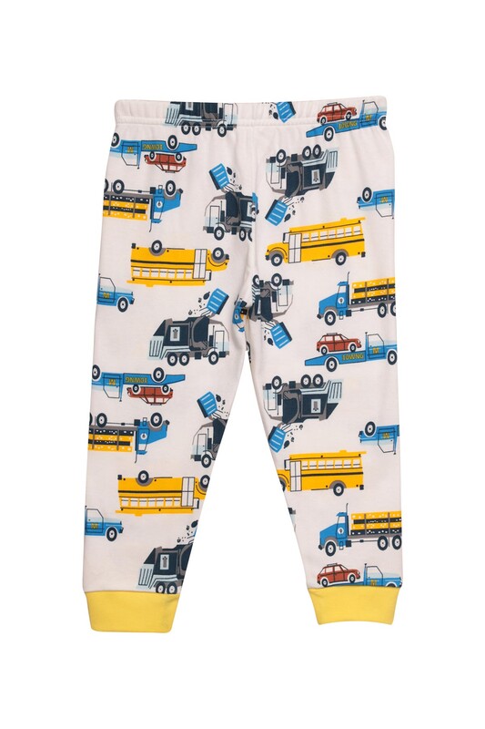 Erkek Çocuk Pijama Takımı 3000 | Beyaz - Thumbnail