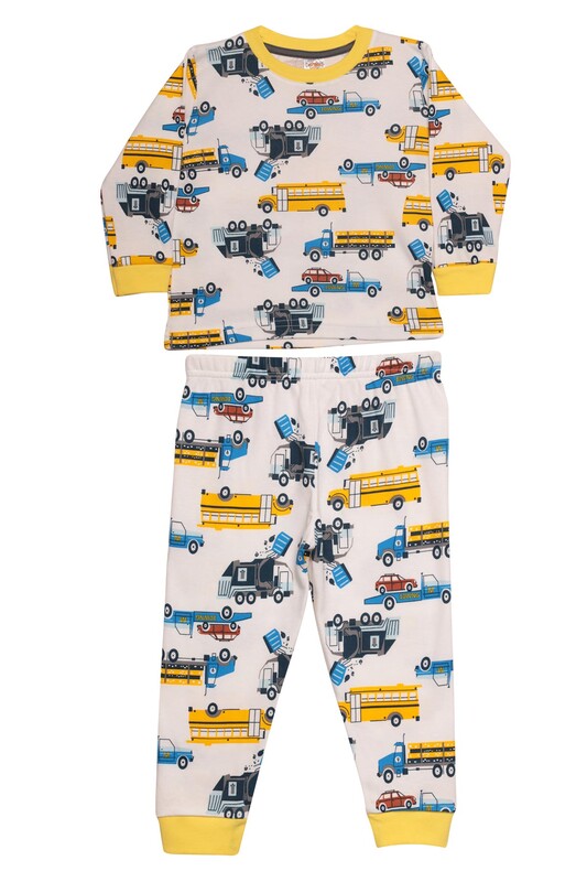 Elmas Kids - Erkek Çocuk Pijama Takımı 3000 | Beyaz