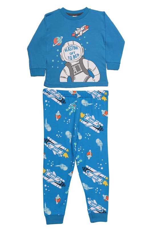 Elmas Kids - Erkek Çocuk Pijama Takımı 3008 | Mavi
