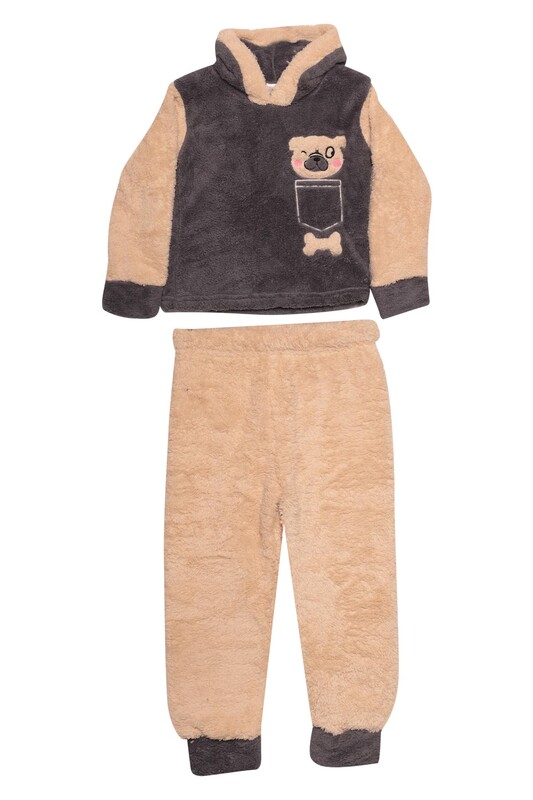 PİJAMOOD - Erkek Çocuk Polar Pijama Takımı 7826 | Füme