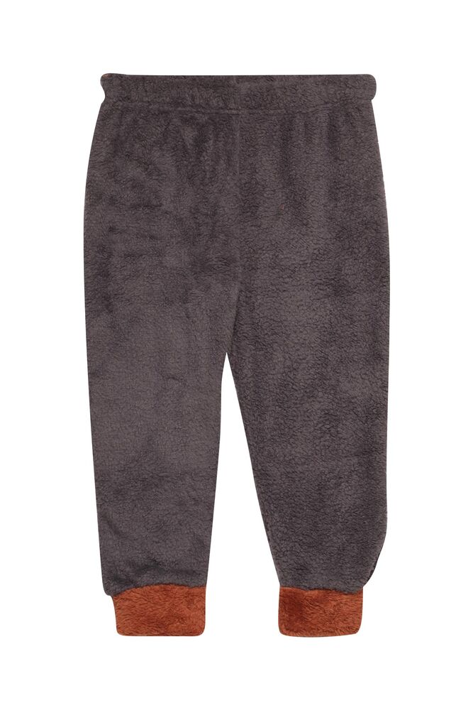 Erkek Çocuk Polar Pijama Takımı 7826 | Kahverengi