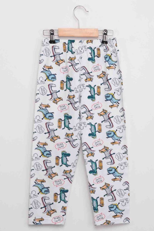 Dinazor Baskılı Erkek Çocuk Pijama Takımı | Lacivert - Thumbnail