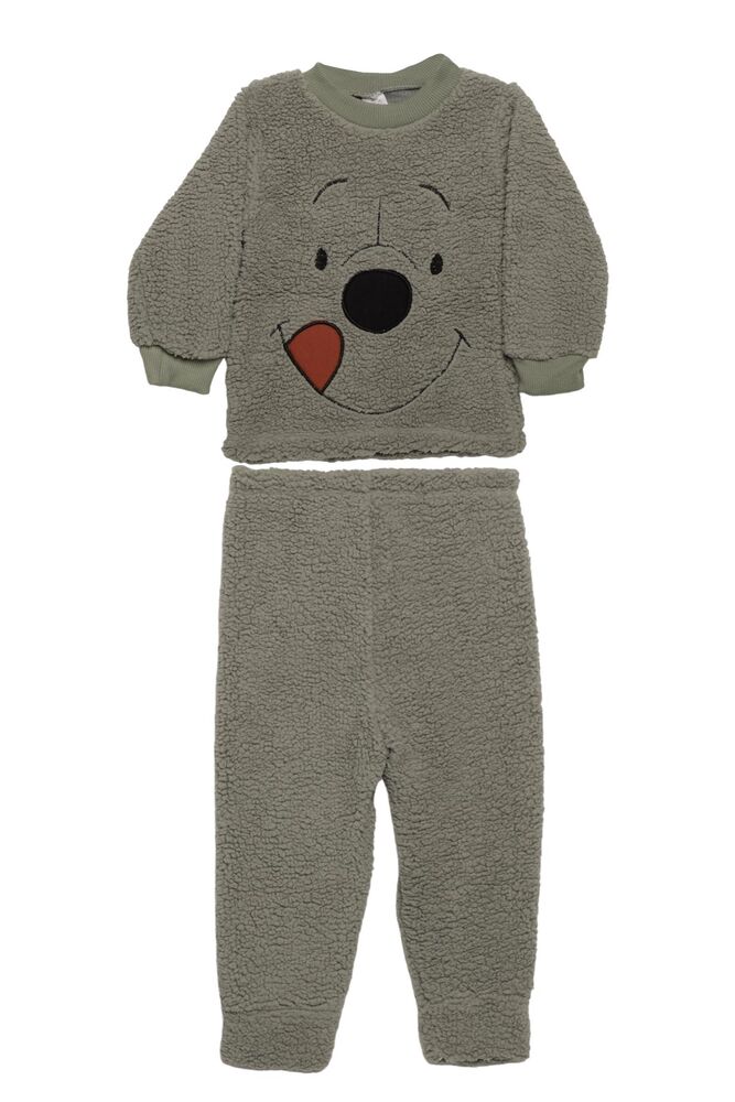 Ayıcık Baskılı Peluş Çocuk Pijama Takımı | Nefti