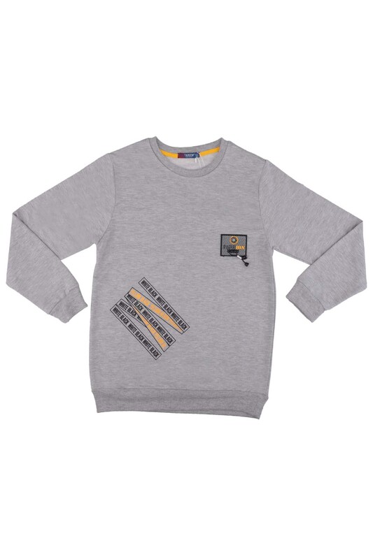 Tanem - Fashion Armalı Erkek Çocuk Sweatshirt | Gri
