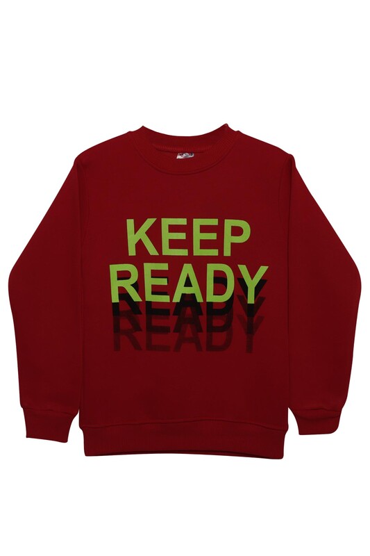 YETİŞKİN - Keep Yazılı Şardonlu Erkek Çocuk Sweatshirt | Kırmızı