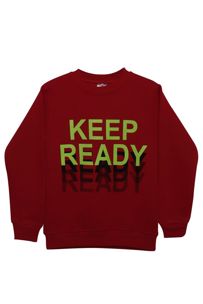 Keep Yazılı Şardonlu Erkek Çocuk Sweatshirt | Kırmızı